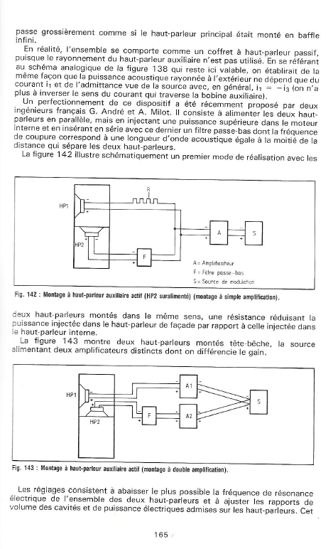 scan de la page 165 du livre de Pierre LOYEZ, techniques des haut-parleurs et enceintes acoustiques