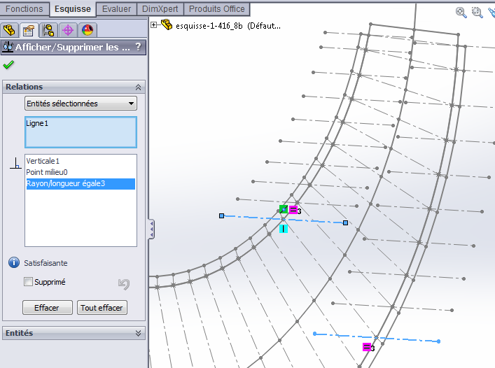 Lignes perpendiculaires dans l'esquisse 3D