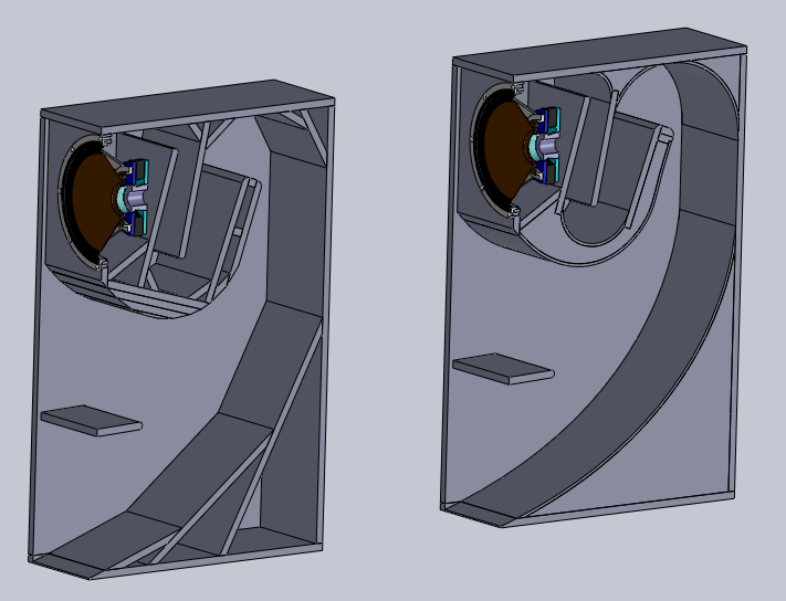 Le plan pour un haut-parleur de 31 cm, version v1 et v2